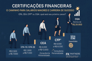 Comparativo de faixas salariais por certificação financeira, de CPA-10 a CGA