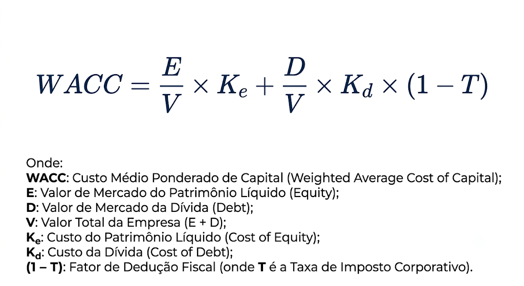 Fórmula do WACC, o custo médio ponderado de capital