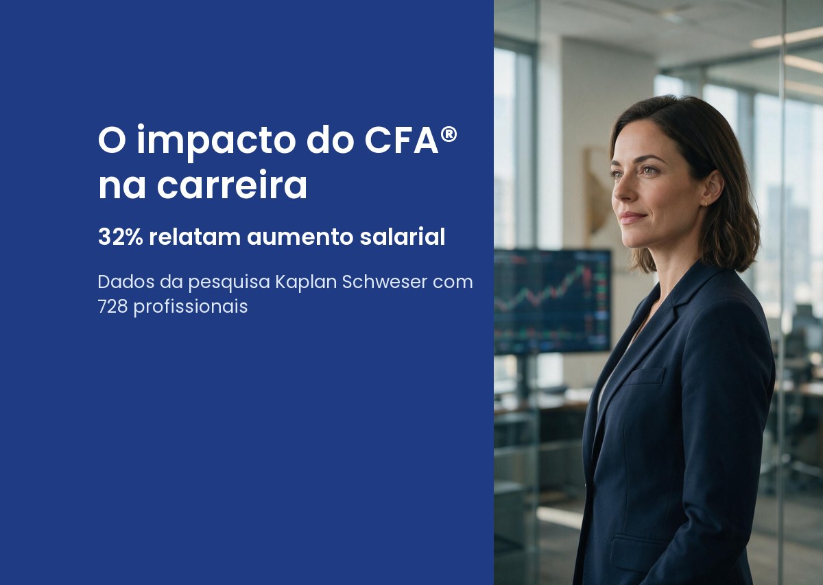 Capa do artigo sobre o impacto do CFA na carreira, com 32% relatando aumento salarial